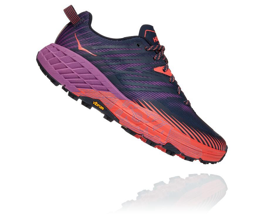 Hoka One One Trainers Womens Navy - Speedgoat 4 - 74102SREC